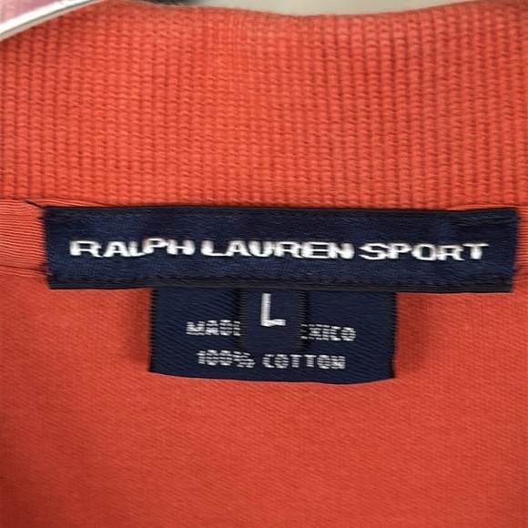 Polo Ralph Lauren Burnt Orange Top 3/4 Sleeves Collared Preppy Embroidered Pony - Picture 3 of 11